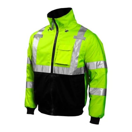 Tingley Tingley J26002 Bomber Hooded Jacket, Fluorescent Yellow/Green/Black, 3XL J26002.3X